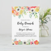 Sweet Floral Baby Brunch Uitnodiging (Staand voorkant)