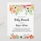 Sweet Floral Baby Brunch Uitnodiging (Voorkant / Achterkant)