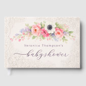 Sweet Floral Baby Shower Guest Book Gastenboek (Voorkant)