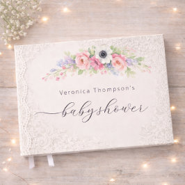 Sweet Floral Baby Shower Guest Book Gastenboek