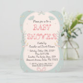 Sweet Floral Baby shower Invitation Kaart (Staand voorkant)