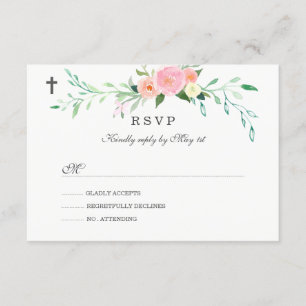 Sweet Floral Baptism RSVP