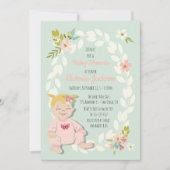 Sweet floral blonde baby shower uitnodigingen (Voorkant)