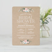 Sweet Floral | Bridal Shower-uitnodiging Kaart (Staand voorkant)