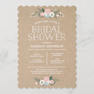 Sweet Floral Bridal Shower-uitnodiging Kaart