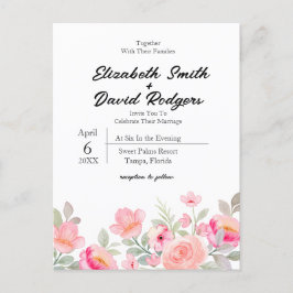 Sweet Floral bruiloft uitnodiging