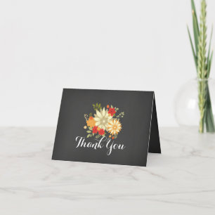 Sweet Floral Chalkboard Thank You Card Bedankkaart