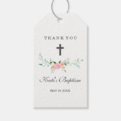 Sweet Floral Dank u doop Labels Cadeaulabel (Voorkant)