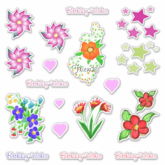 Sweet Floral Decals Sticker (Voorkant)