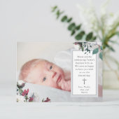 Sweet Floral Foto Baptisme Hartelijk dank Bedankkaart (Staand voorkant)