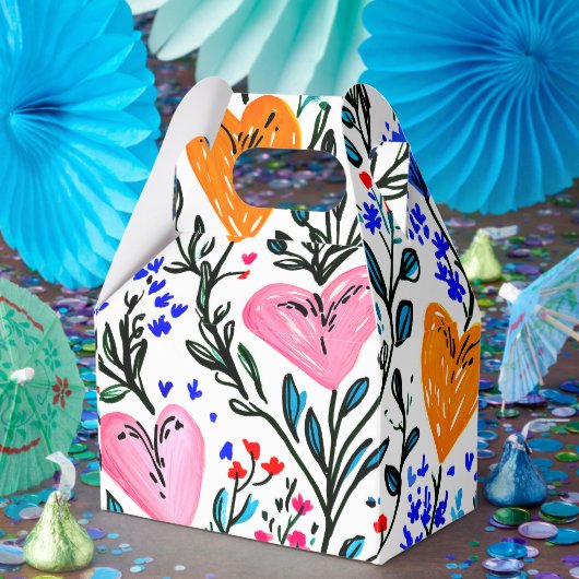 Sweet Floral Hearts Gift Box Bedankdoosjes (Feest)