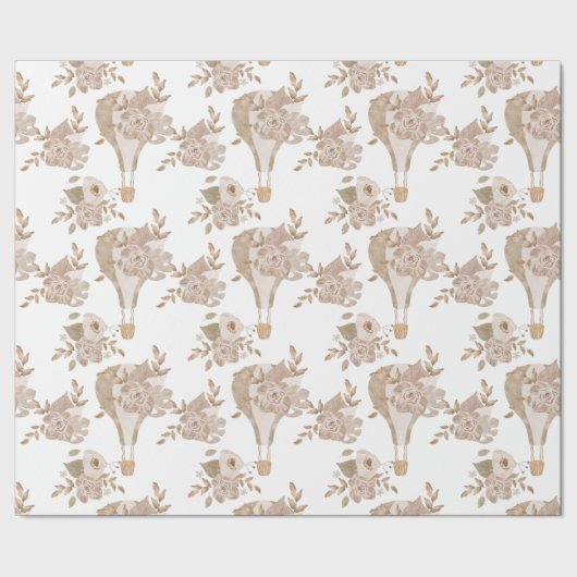 Sweet Floral Hot Air Ballon Cadeaupapier (Zoom)