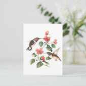 Sweet  Floral Hummingbird Paar Briefkaart (Staand voorkant)