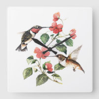 Sweet  Floral Hummingbird Paar