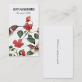 Sweet  Floral Hummingbird Paar Visitekaartje (Voorkant / Achterkant)