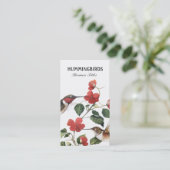 Sweet  Floral Hummingbird Paar Visitekaartje (Staand voorkant)