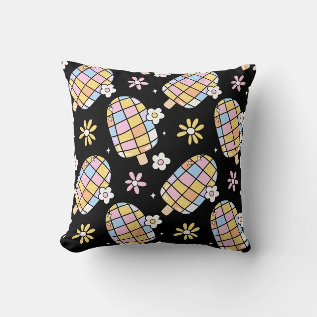 Sweet Floral Ice Cream - grillig zomerpatroon Kussen (Voorkant)