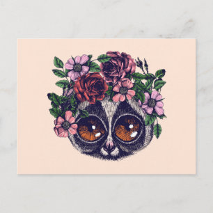 Sweet Floral Lemur Briefkaart