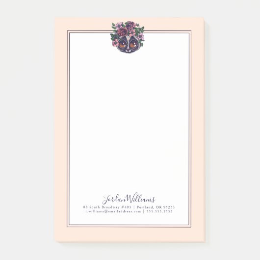 Sweet Floral Lemur | Jouw namen toevoegen Post-it® Notes (Voorkant)