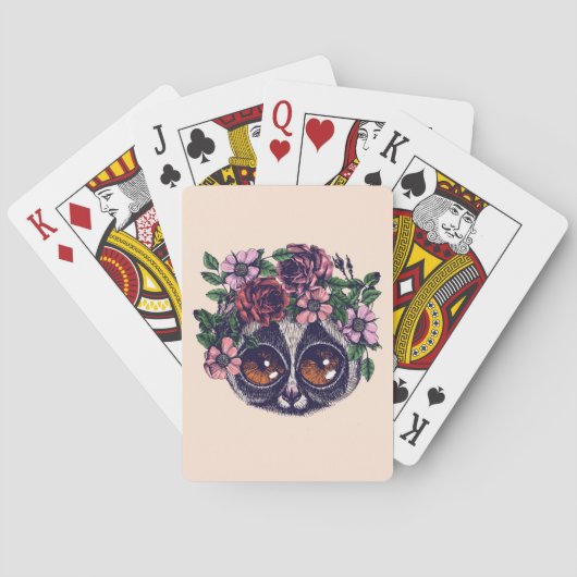 Sweet Floral Lemur Pokerkaarten (Achterkant)