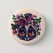 Sweet Floral Lemur Ronde Button 5,7 Cm (Voorkant)