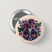 Sweet Floral Lemur Ronde Button 5,7 Cm (Voorkant /achterkant)