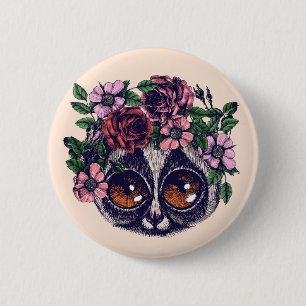 Sweet Floral Lemur Ronde Button 5,7 Cm