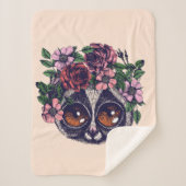 Sweet Floral Lemur Sherpa Deken (Voorkant)