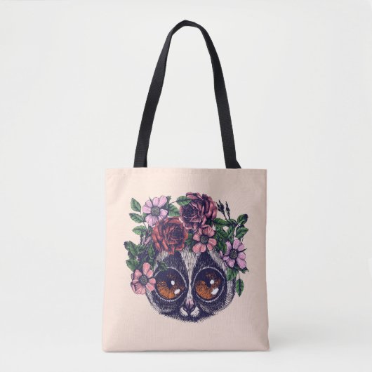 Sweet Floral Lemur Tote Bag (Voorkant)