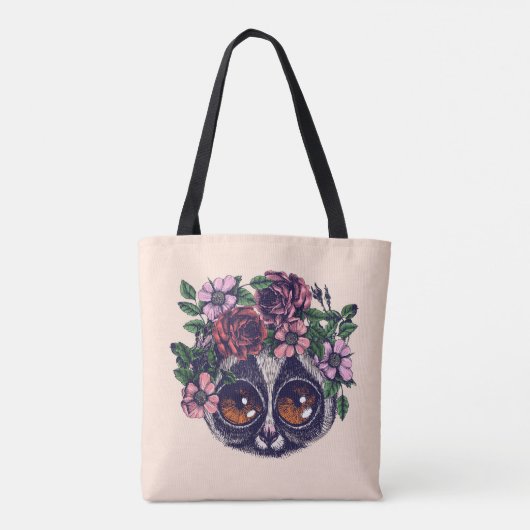 Sweet Floral Lemur Tote Bag (Achterkant)