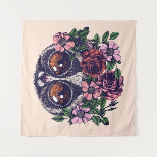 Sweet Floral Lemur Wandkleed (Voorkant (horizontaal))