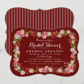 Sweet Floral Marsala Bridal Shower Kaart (Voorkant / Achterkant)