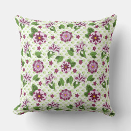 Sweet Floral Paarse Green Polka Dot Pattern Kussen