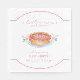 Sweet Floral Pie Raspberry Baby shower Servet