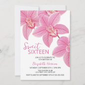 Sweet Floral Pink Orchid 16e verjaardag Kaart (Voorkant)