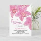 Sweet Floral Pink Orchid 16e verjaardag Kaart (Staand voorkant)
