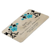Sweet  Floral Save the Date Magnet, Aqua Magneet (Linkerzijde)