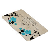 Sweet  Floral Save the Date Magnet, Aqua Magneet (Rechterzijde)