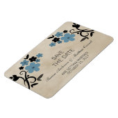 Sweet  Floral Save the Date Magnet, Blue Magneet (Linkerzijde)