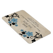 Sweet  Floral Save the Date Magnet, Blue Magneet (Rechterzijde)