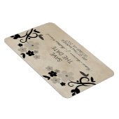 Sweet  Floral Save the Date Magnet, Grey Magneet (Rechterzijde)