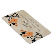 Sweet  Floral Save the Date Magnet, Oranje Magneet (Rechterzijde)