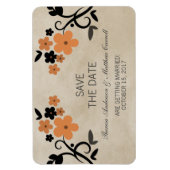 Sweet  Floral Save the Date Magnet, Oranje Magneet (Verticaal)
