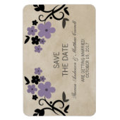 Sweet  Floral Save the Date Magnet, Paars Magneet (Verticaal)