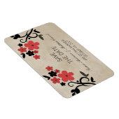 Sweet  Floral Save the Date Magnet, Red Magneet (Rechterzijde)
