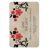 Sweet  Floral Save the Date Magnet, Red Magneet (Verticaal)