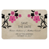 Sweet  Floral Sparen de Datum Magnet, Roze Magneet (Horizontaal)