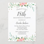 Sweet Floral Sparkle Confetti 18th Birthday Party Kaart<br><div class="desc">griepvaccinaties in de Little Bayleigh Store.</div>