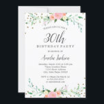 Sweet Floral Sparkle Confetti 30th Birthday Party Kaart<br><div class="desc">griepvaccinaties in de Little Bayleigh Store.</div>