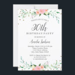Sweet Floral Sparkle Confetti 30th Birthday Party Kaart<br><div class="desc">griepvaccinaties in de Little Bayleigh Store.</div>